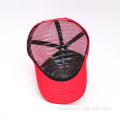 Cappellino per camionista sportivo rosso al 100% in mesh rossa